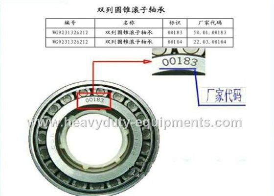 চীন sinotruk spare part double row tapered roller bearing part number AZ9231326212 সরবরাহকারী