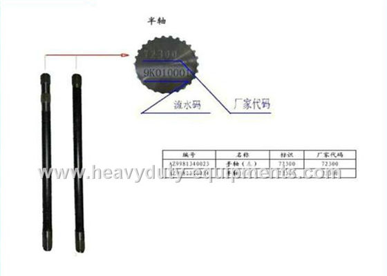 sinotruk spare part axle shaft part number AZ9981340023 / 24 for howo trucks সরবরাহকারী